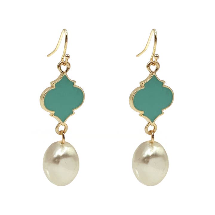 Boucles d'oreilles crochet français - Pique - Perle en forme de pépite pour la vente par Fornash