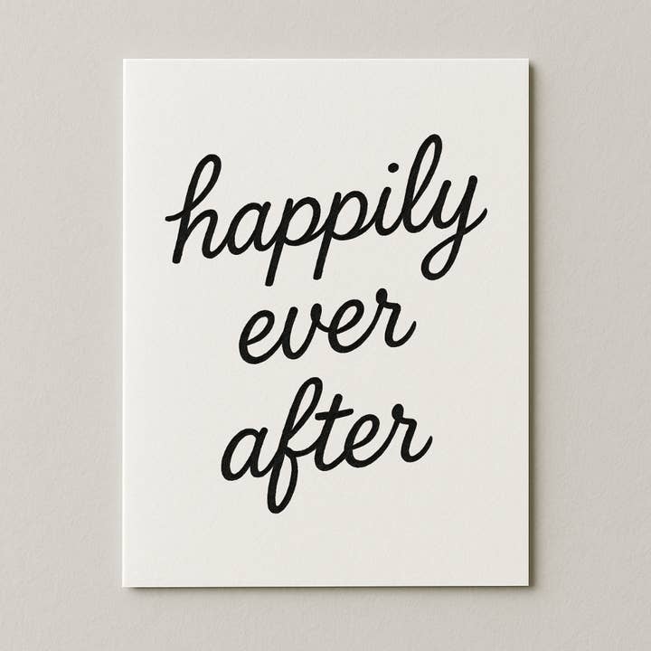 Happily Ever After Text Card for wholesale by My Country Greetings