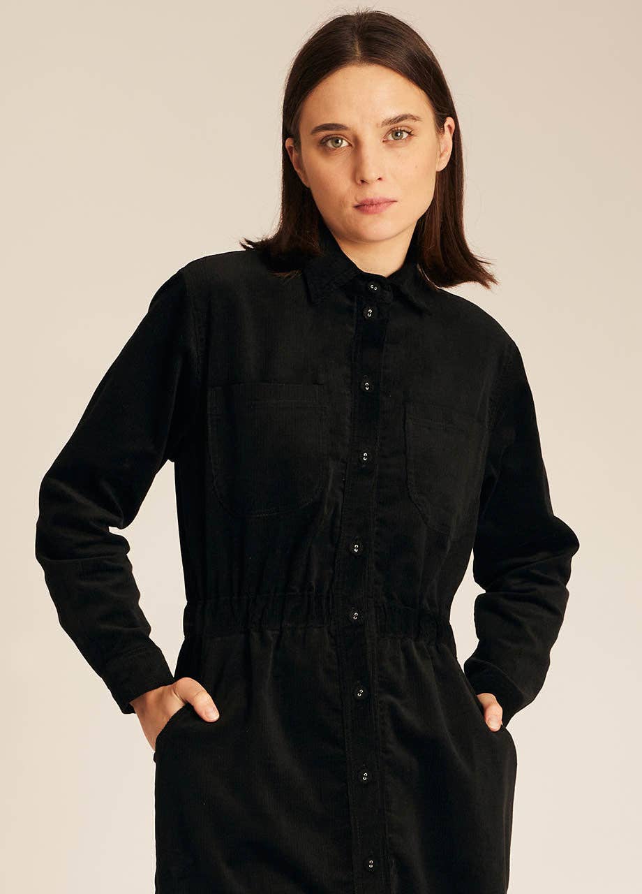 Pepaloves – wholesale Klänning - Dam – TUNN CORDUROY KLÄNNING SVART3