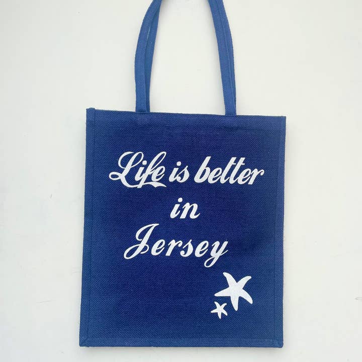 SeaKisses – wholesale Tote bag – Women's – Personalised Jute Bag - Navy FAIRE4