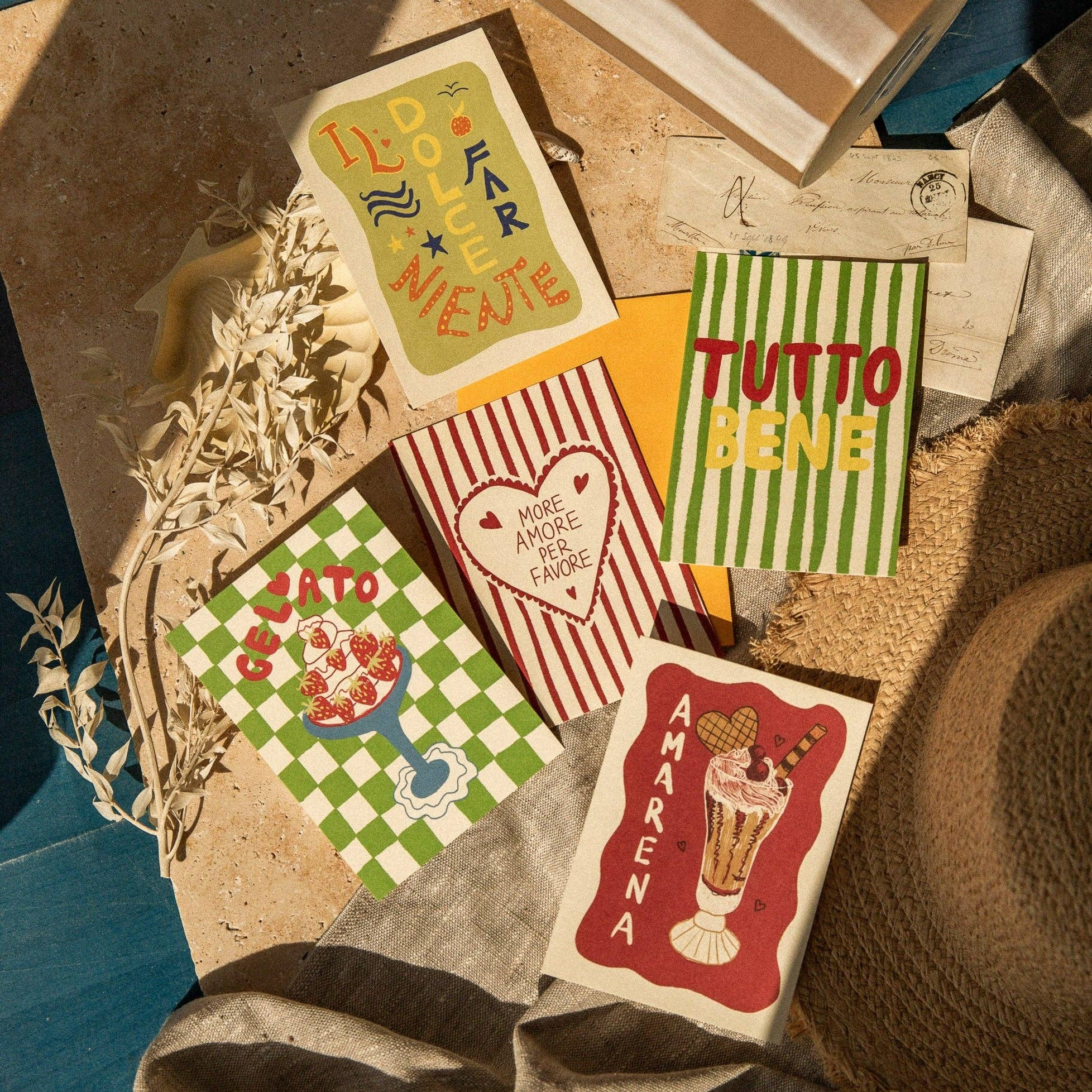 Studio Dolci – Großhandel Postkarten-Set – POSTKARTEN-SET MIT 5 KARTEN - GELATO & AMORE4