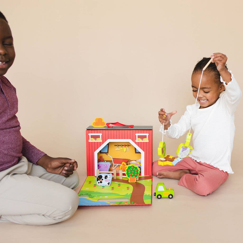 Spirit 'N Sprout - Wholesale Toy Set - Kids - CASE Farm Play Set Lacing Toy - Open-ended Scene12