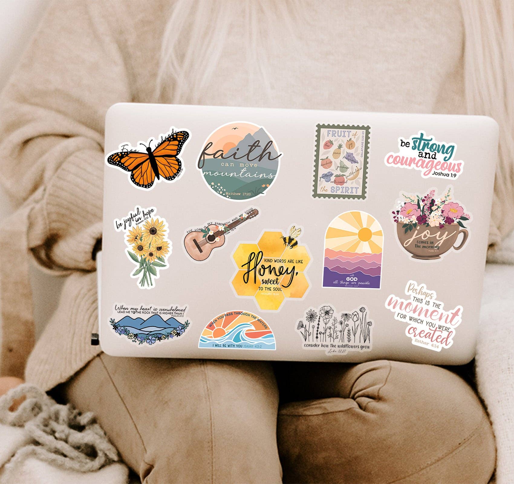 Wild Peonies Studio - Wholesale Sticker - Fruit of the Spirit, Galatians 5:22-23 Clear Vinyl Sticker2