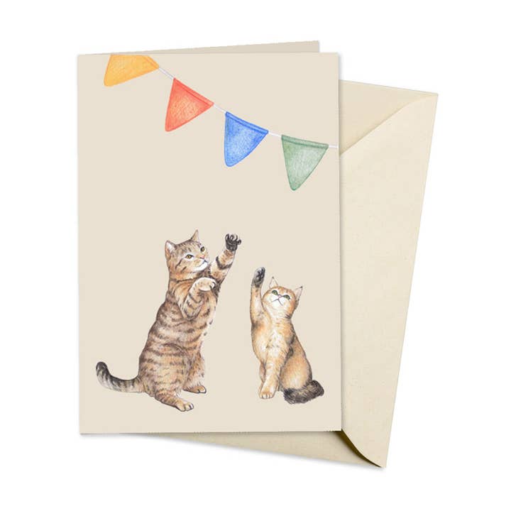 Karta - Festive Felines - A6 för wholesale av Oh Bear Studio