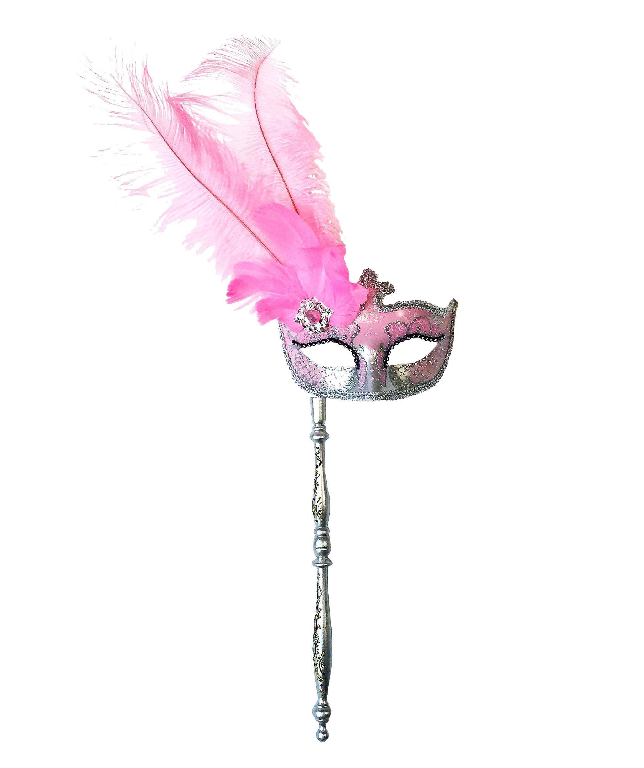 Mardi Gras Creations - Wholesale Costume - Women's - Anarkali Mask With Eye Detail With Detachable Stick0