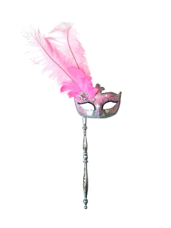 Mardi Gras Creations - Wholesale Costume - Women's - Anarkali Mask With Eye Detail With Detachable Stick