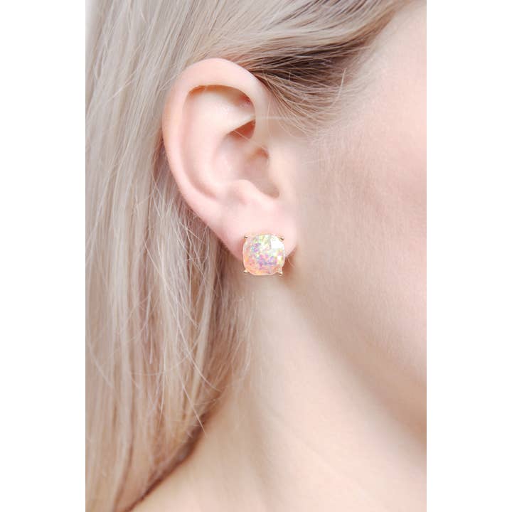 MYS Wholesale Inc - Wholesale Stud/Post Earrings - Shiny Cushion Glitter Earring12