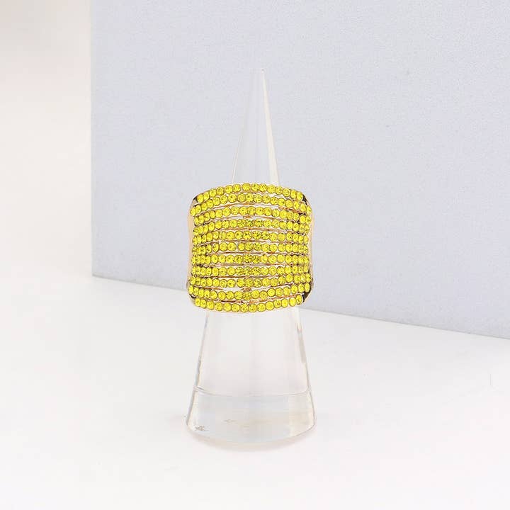 Sensibling Corp. - Wholesale Ring met meerdere stenen - Strass Pave stretchring met meerdere rijen6