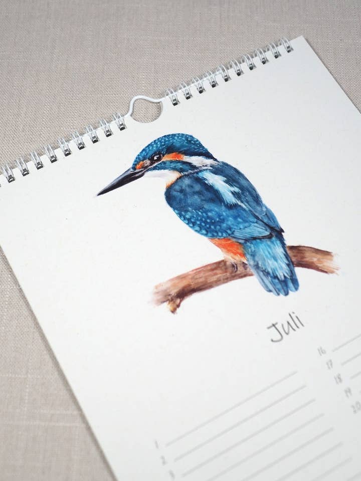 Calendrier perpétuel des oiseaux pour la vente par Jona Art