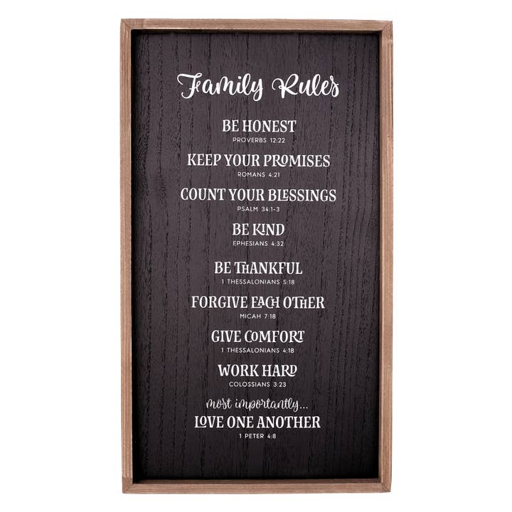Christian Art Gifts - Wholesale Plaque - Wall Art Family Rules