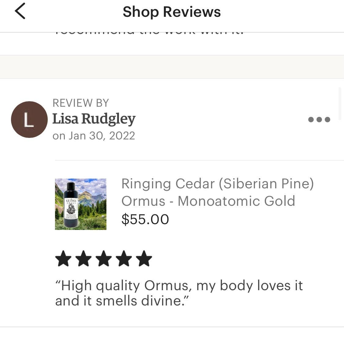 Kejiwa - Wholesale Elixir - Ringing Cedar (Siberian Pine) Ormus3