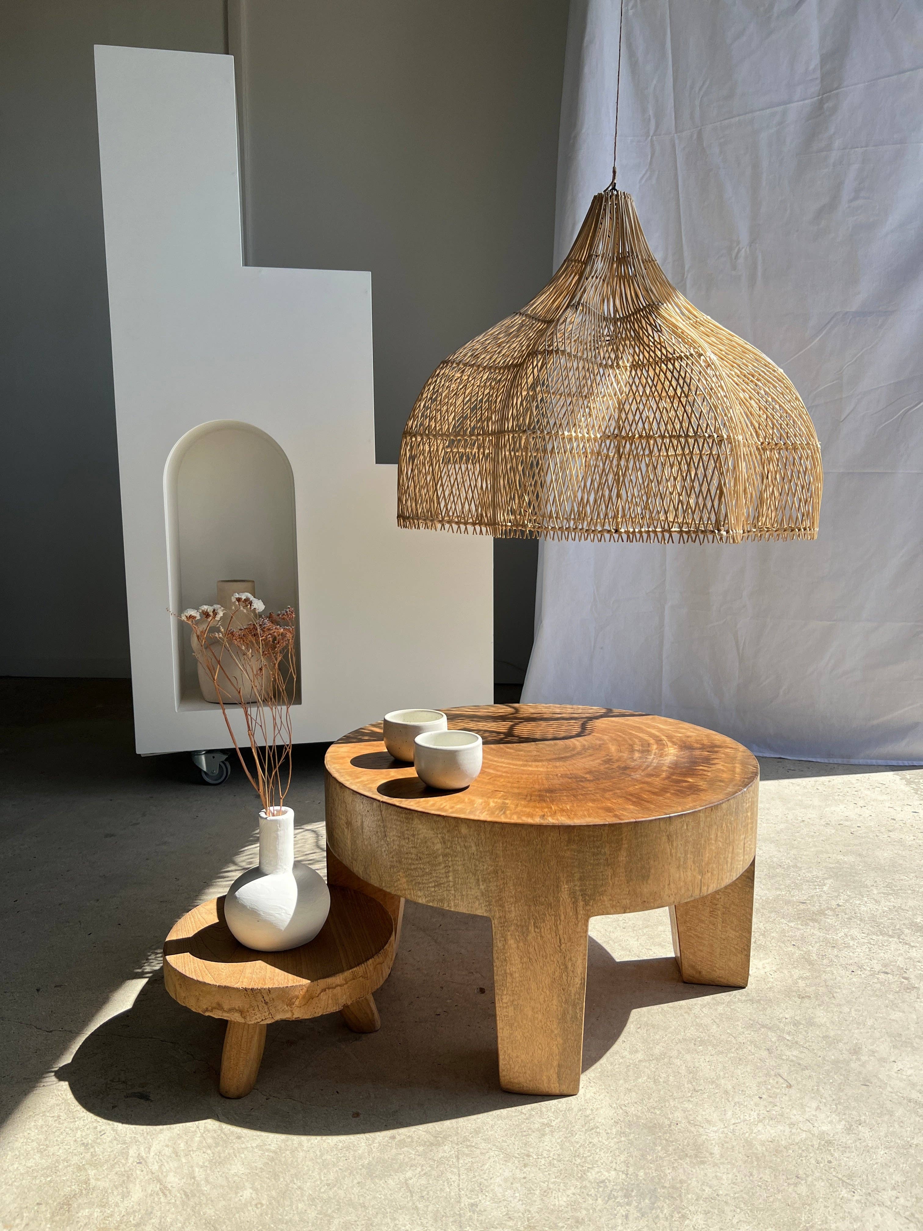 Office Objets - Wholesale Chandelier/Hanging Light - Pendant light, flower-shaped rattan fixture, tulip, corolla H:80cm D80cm65