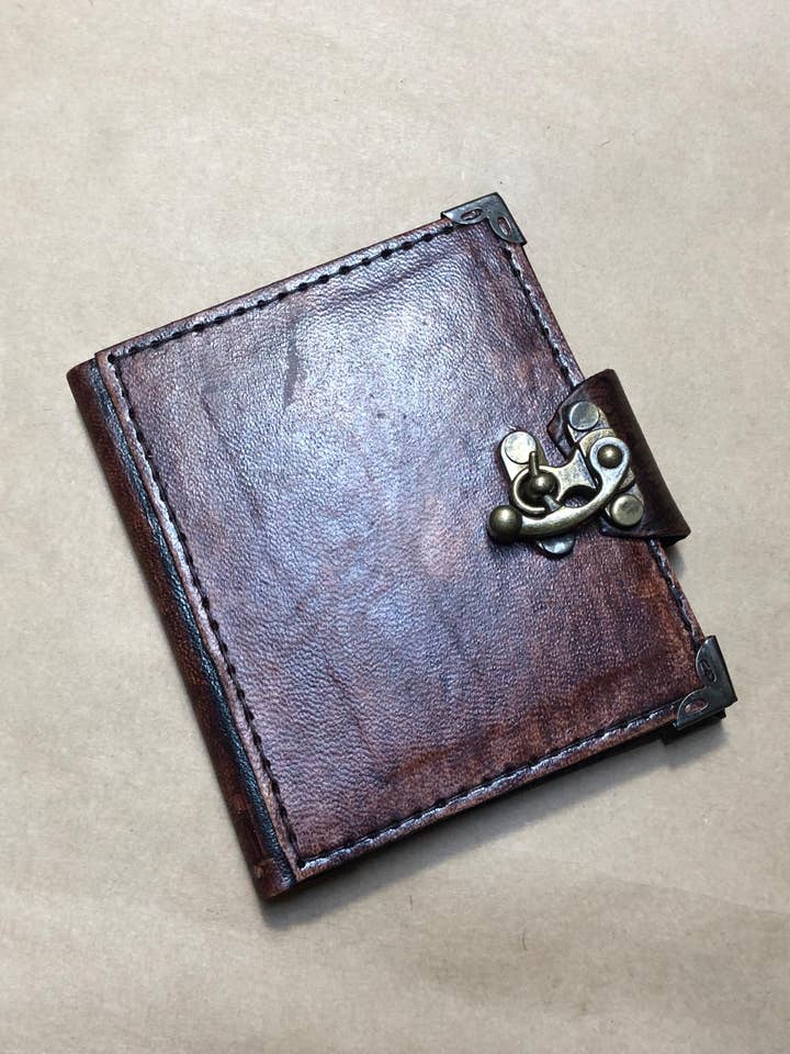 Mini taccuino in pelle, diario per schizzi, marrone scuro per la vendita all'ingrosso da parte di ML Marcaleather