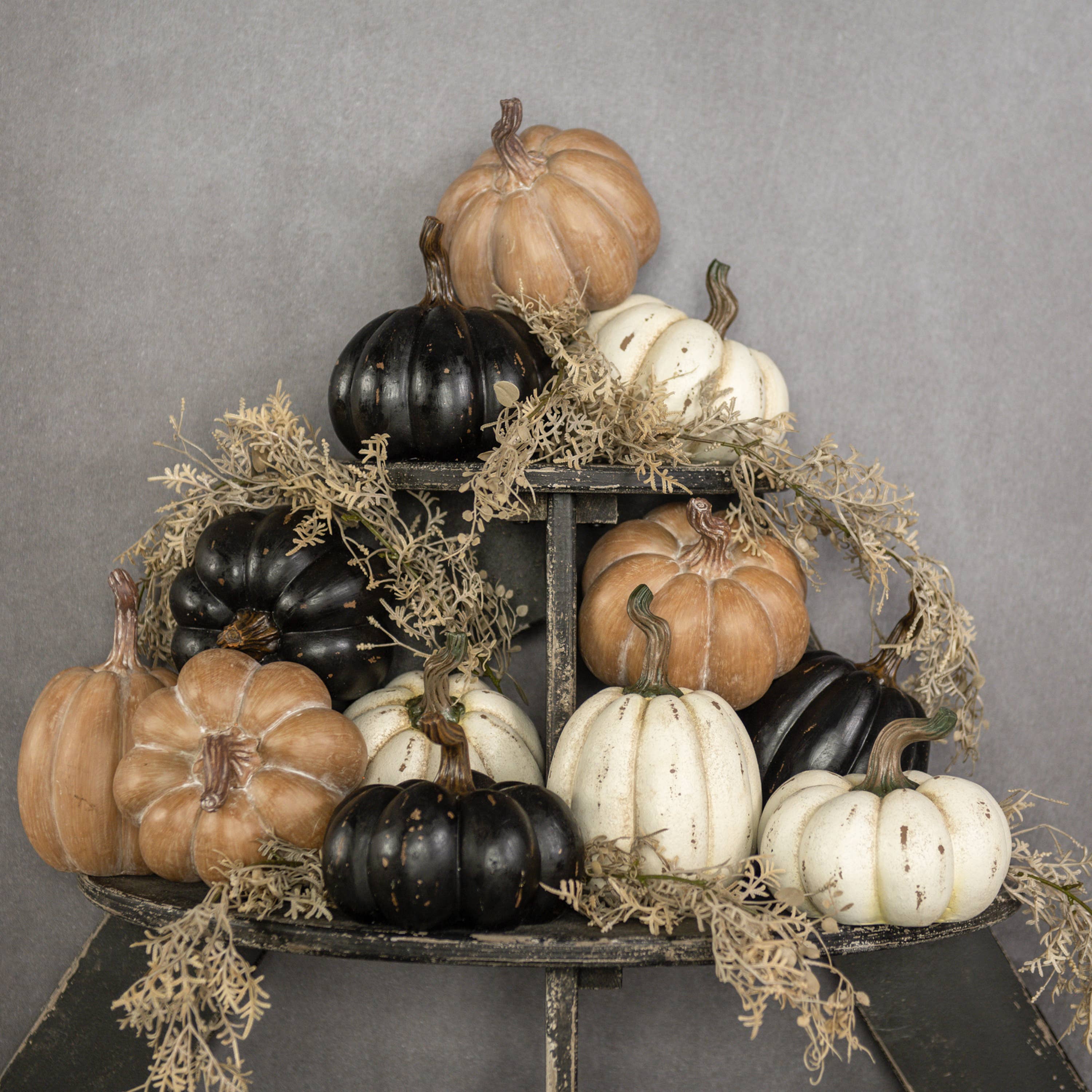 Ragon House - Wholesale Decorative Tabletop Object - 4.75" TAN RESIN PUMPKIN2