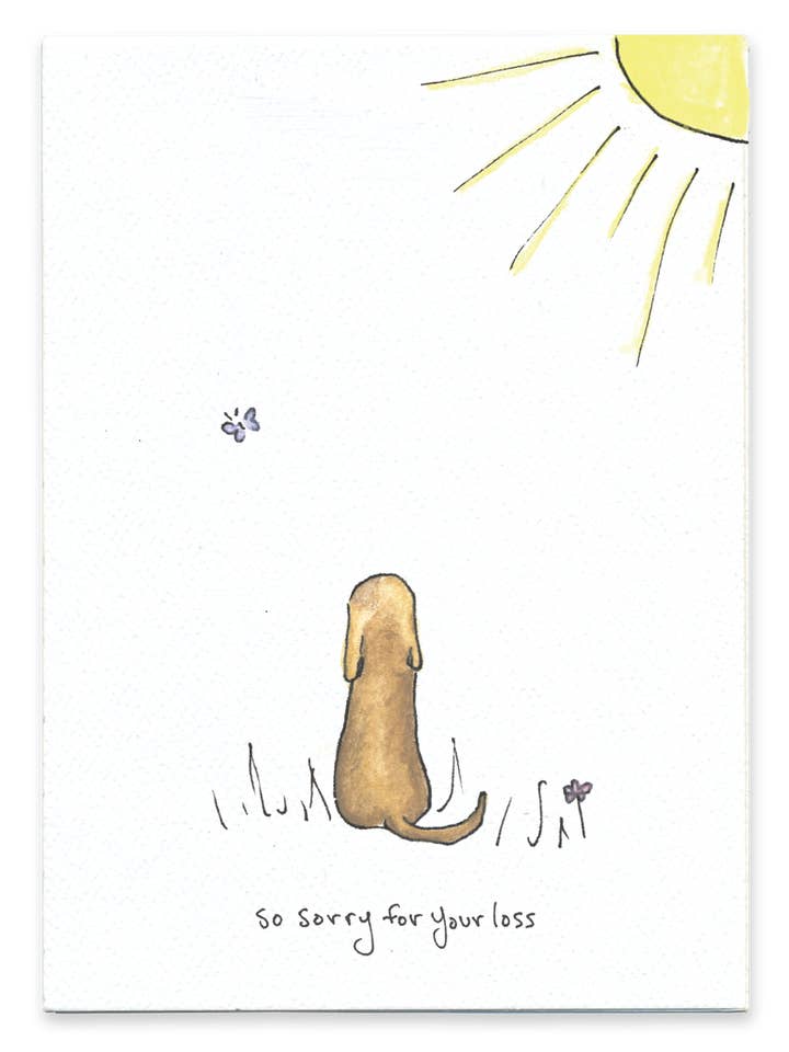 So Sorry For Your Loss Sympathy Card (Pup) for wholesale by Rosie’s Wonders Connection Cards