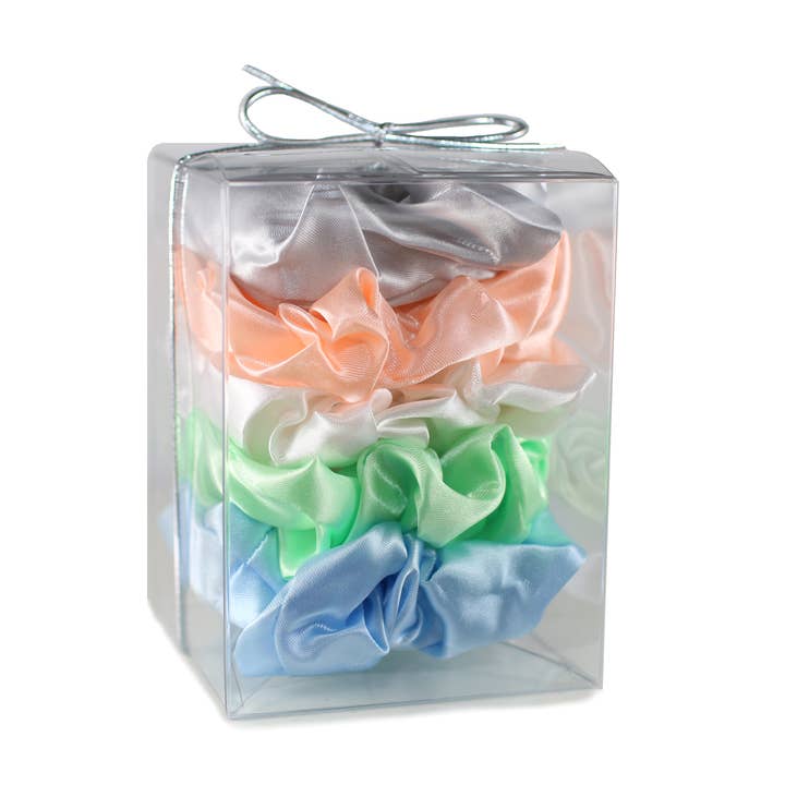Morning Glamour - Wholesale Scrunchie - Women's - Gift Set 5PK Satin Hair Scrunchies-perfect gift idea