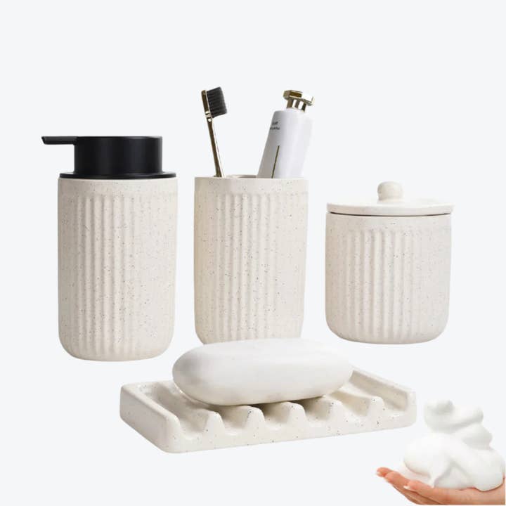 BosilunLife Pockmark Foaming Bathroom Set Recycled Eco-Clay for wholesale by BosilunLife USA