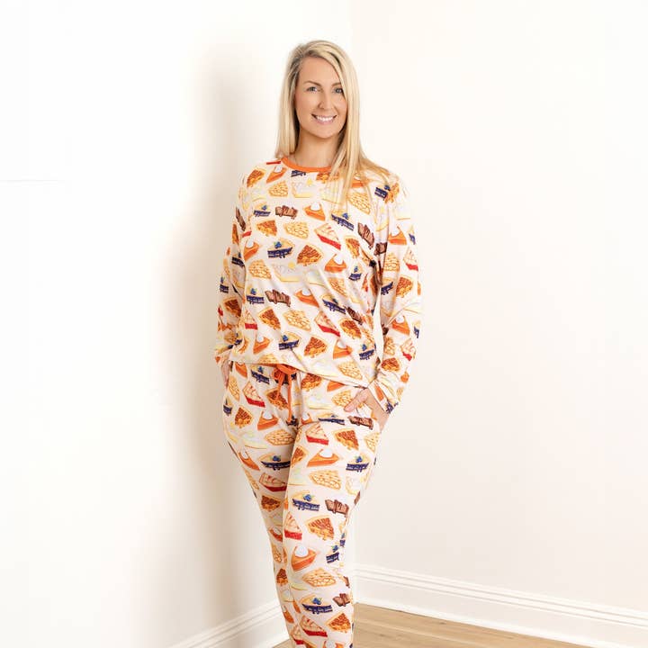 Slice of Pie | Women's Bamboo Jogger Pajama Pants for wholesale by Little Popp Crew
