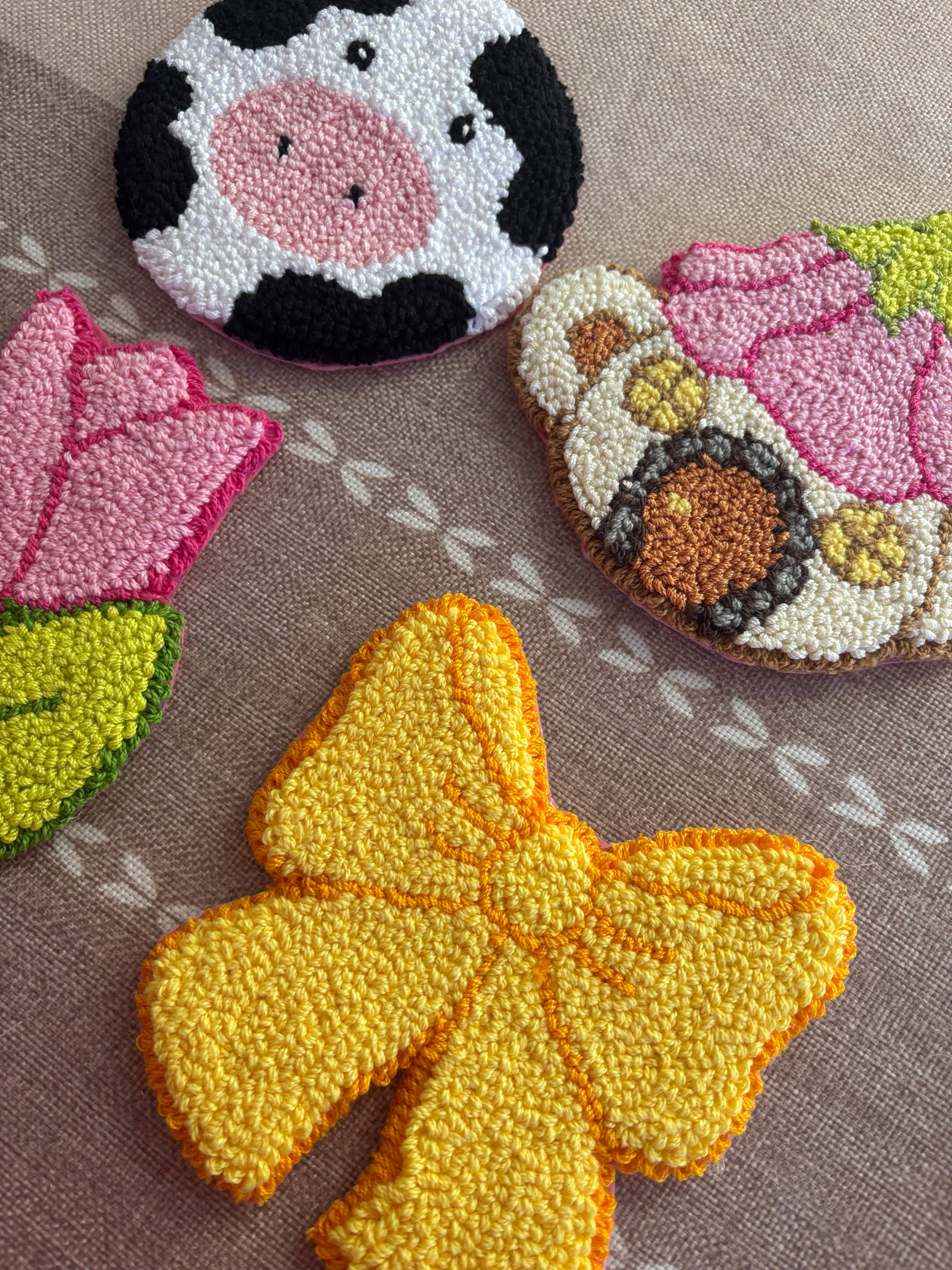 Honey Punches - Wholesale Coasters - Punch needle mug rugs, Hand tufted coasters, Cozy gifts7