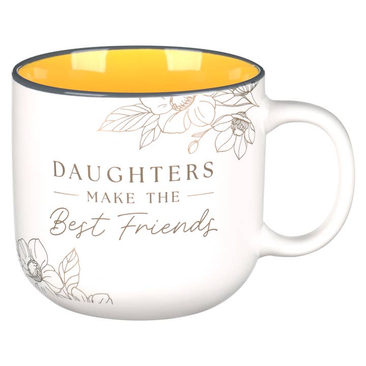 Christian Art Gifts - Wholesale Coffee Mug - Mug Yellow Daughters Make Best Friends Prov. 3:15