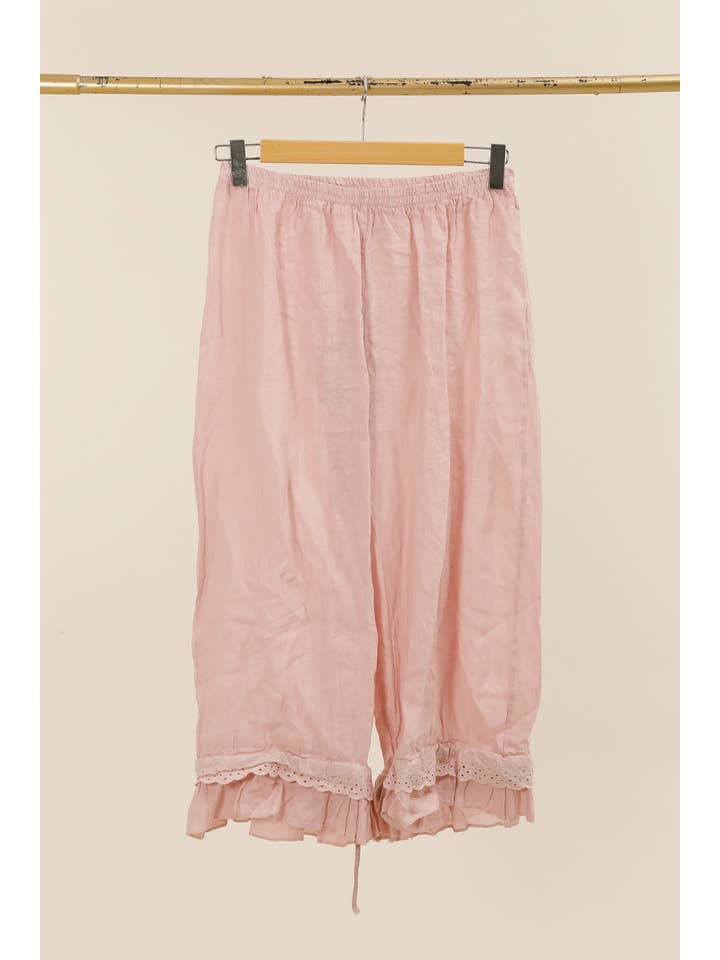 la maison des fibres naturelles - Wholesale Broek - Dames - Elegante broek met opengewerkt borduurwerk 9204 van 100% linnen25