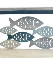 Iron Rectangle Sofa Table with School of Fish Accent for wholesale by Coast Lamp Mfg