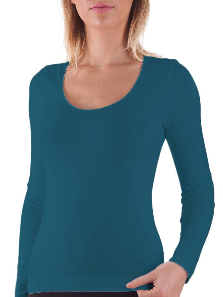 Bellissima - Wholesale Knit top – Women's - Bellissima Scoop Neck Long Sleeve Basics5