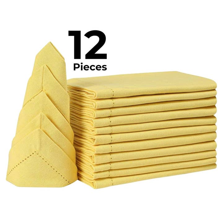 Cotton Cloth Dinner Napkins 18x18" Sand yellow - Set of 12 for wholesale on Faire