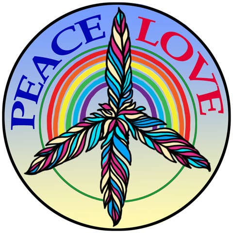 Peace Feathers Embroidered Patch for wholesale by Benjamin International