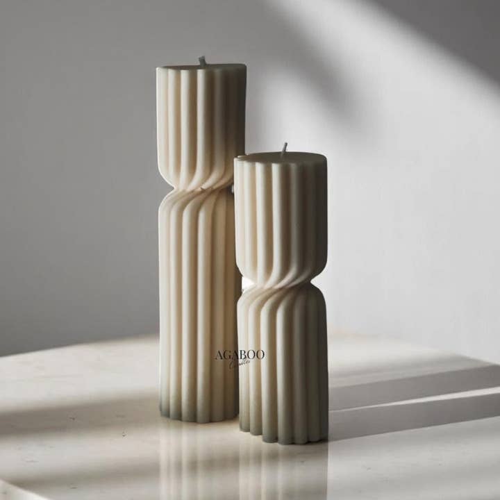 Agaboo Candle - Wholesale Pillar candle - Huge Twisted Ribbed Pillar Candle6