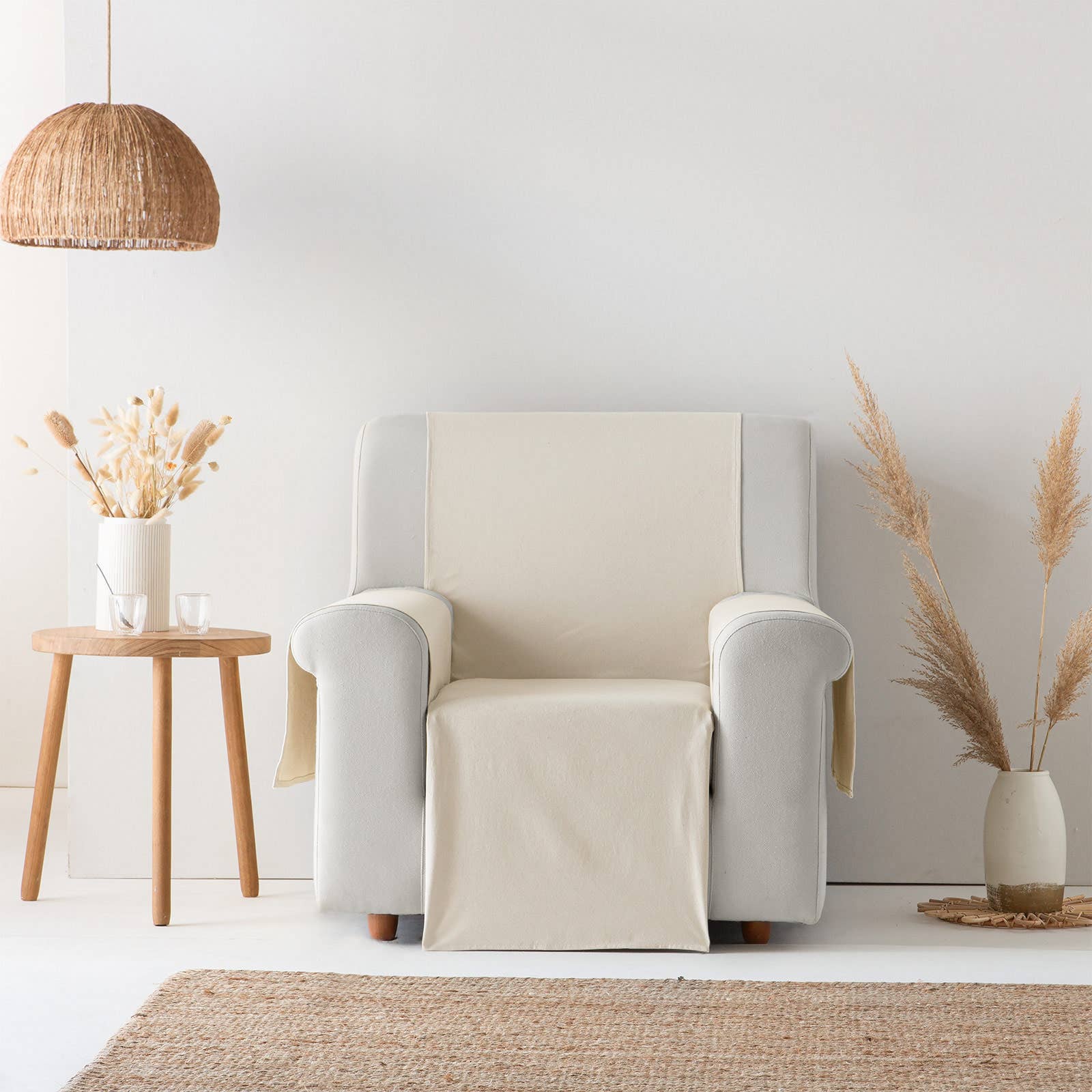 GAMUSI - Wholesale Chair/Sofa Slipcover - Smooth cotton plain sofa cover ALICANTE70