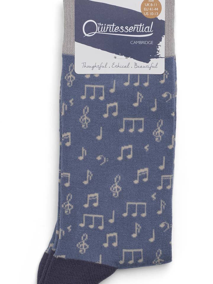 Mens Socks - Music Blue for wholesale by Quintessential