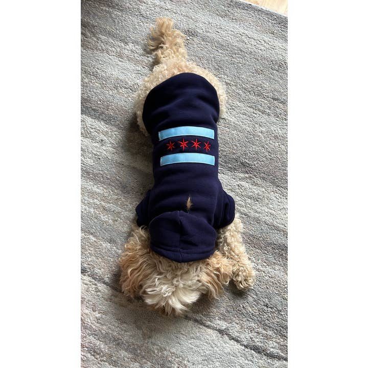 tori grace outfitters - Vente Sweat à capuche – chien - sweat à capuche pour chien Chicago Flag, pull brodé pour chien Chicago5