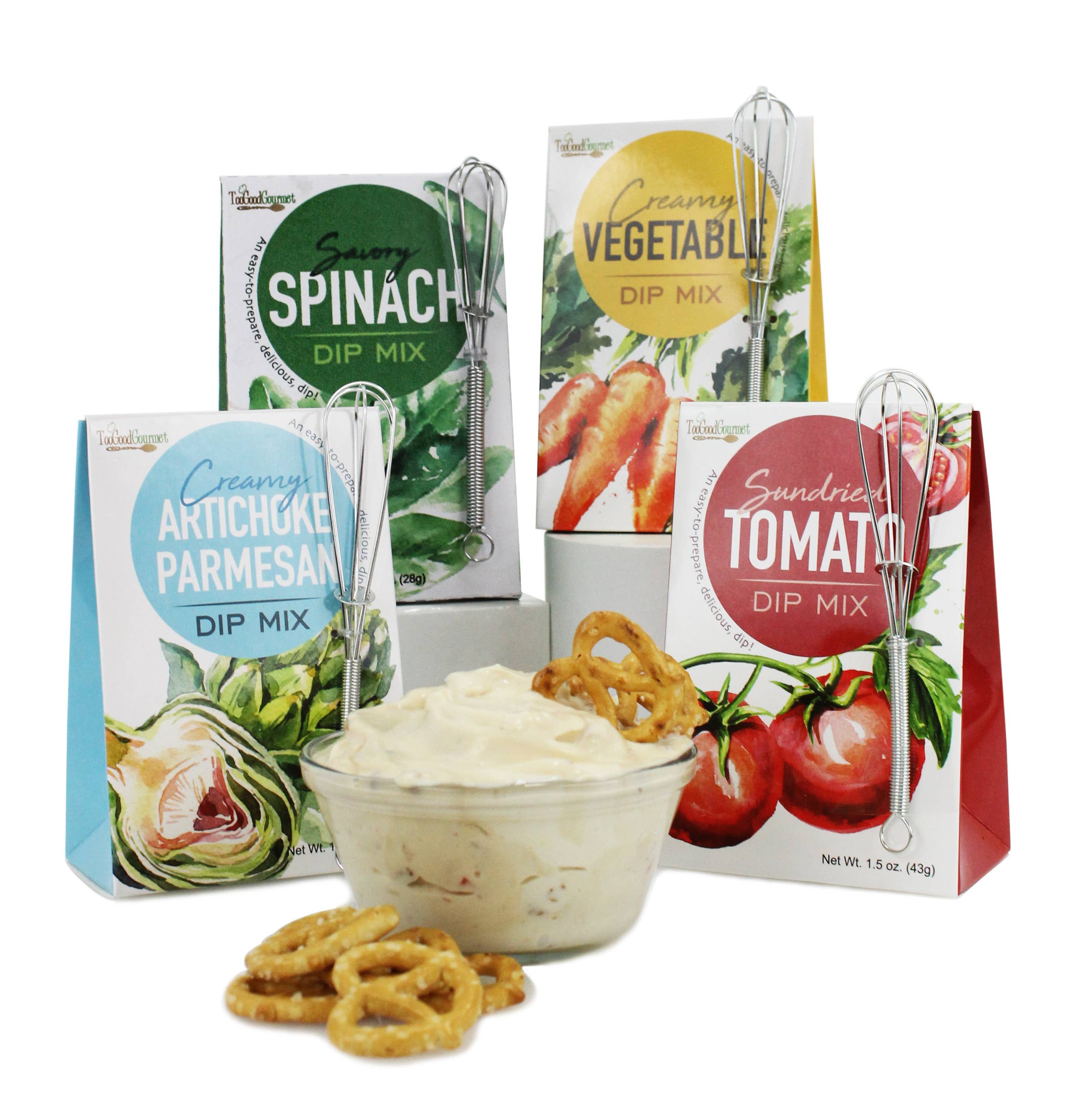 Too Good Gourmet - Wholesale Dip - Fresh Dip Mixes (Artichoke, Vegetable, Spinach, Tomato)
