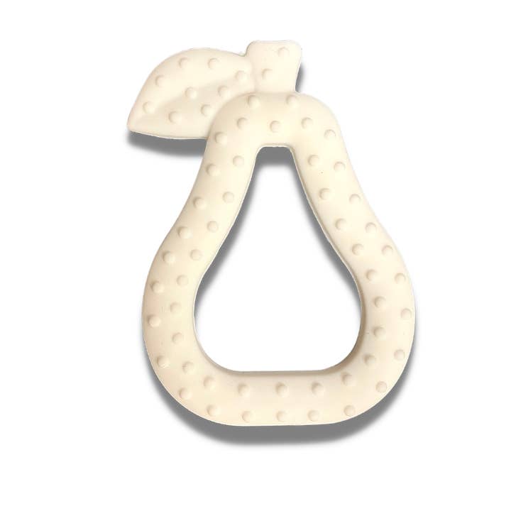 Pear Teether - White for wholesale by Eat Well Bebe