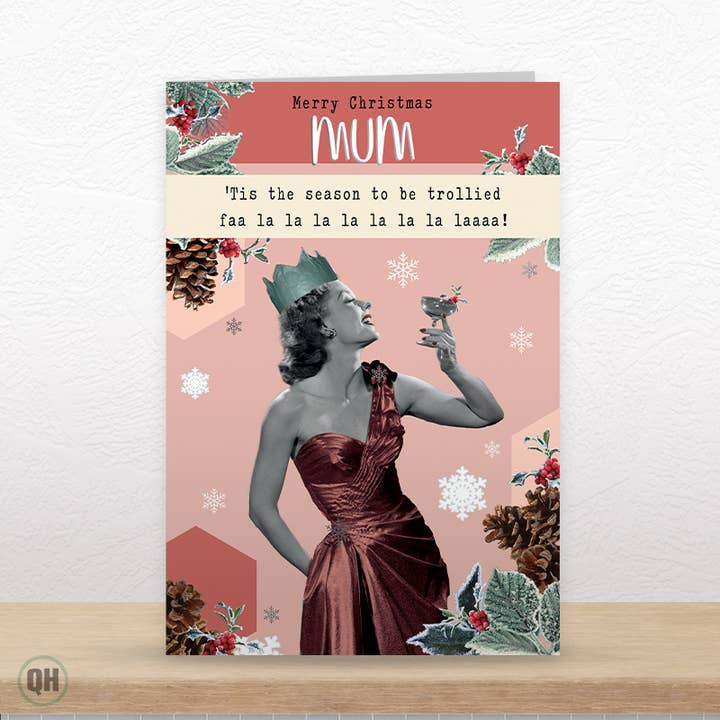 Tis The Season To Be Trollied Foiled Christmas Card for wholesale by Quitting Hollywood