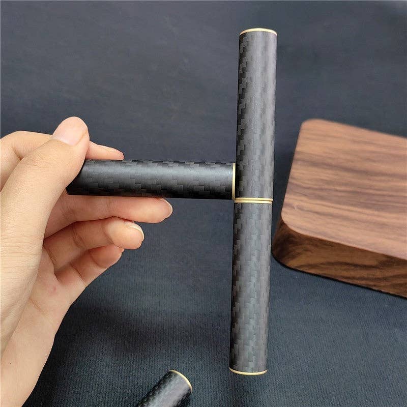 BLACK EDC Fidget Toys Stress Relief For Adults Magnetic Metal Carbon Fiber Three-Section Stick Rotating Creative Gift for wholesale on Faire1