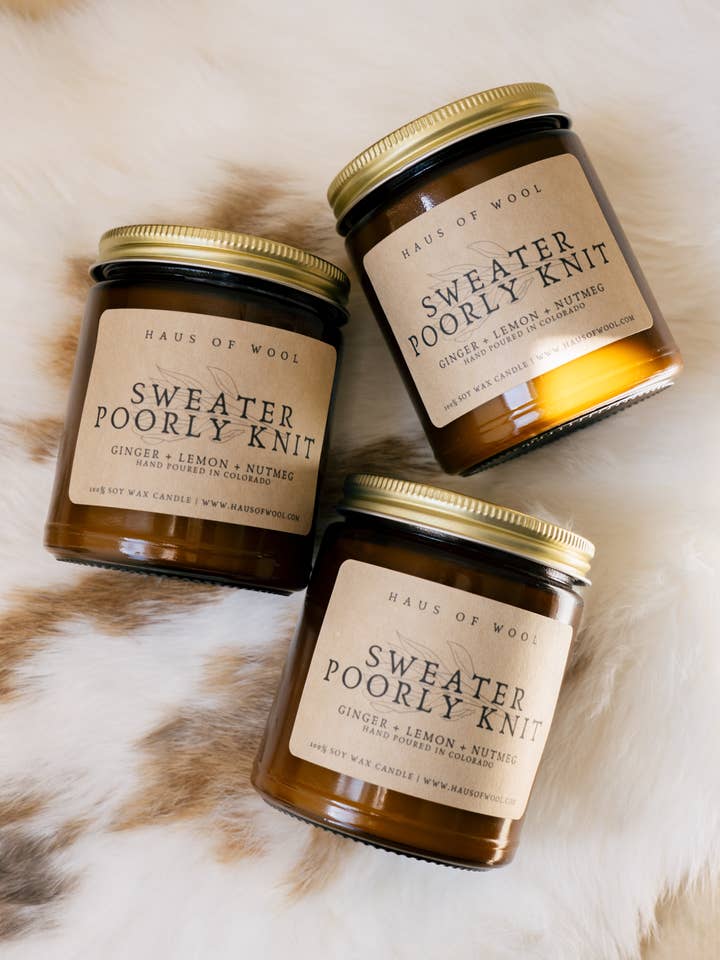 Ginger + Lemon + Nutmeg Soy Wax Wooden Wick Candle for wholesale by Haus of Wool