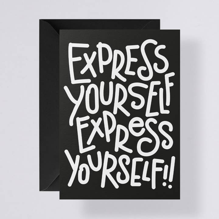 Express Yourself greeting card - with black envelope for wholesale by nuuna