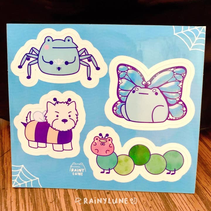 Hoja de pegatinas Bug Frogs para venta al por mayor de Rainylune