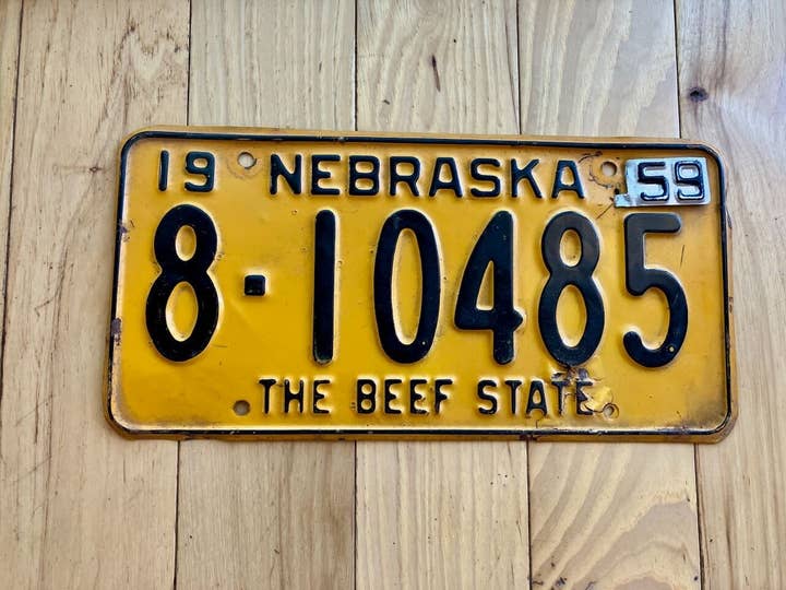 Plaque d'immatriculation du Nebraska de 1959 pour la vente par RusticPlates