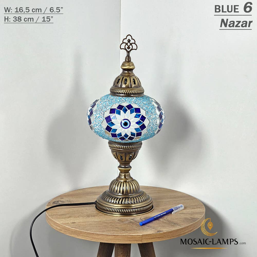 Mosaic Lamps - Vendita all'ingrosso Lampada da scrivania/d'accento - Lampada da tavolo grande a globo con mosaico turco, Marrakec, oltre 10 colori11