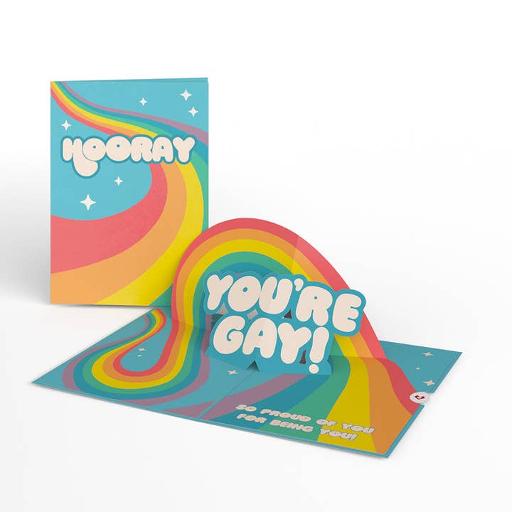Lovepop Cards - Wholesale Everyday Greeting Card - Hooray, You're Gay! 5''x7'' Card, Pop-Up Cards