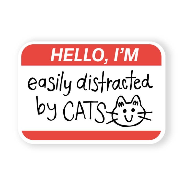Distracted by Cats Sticker for wholesale by The Stray Shop