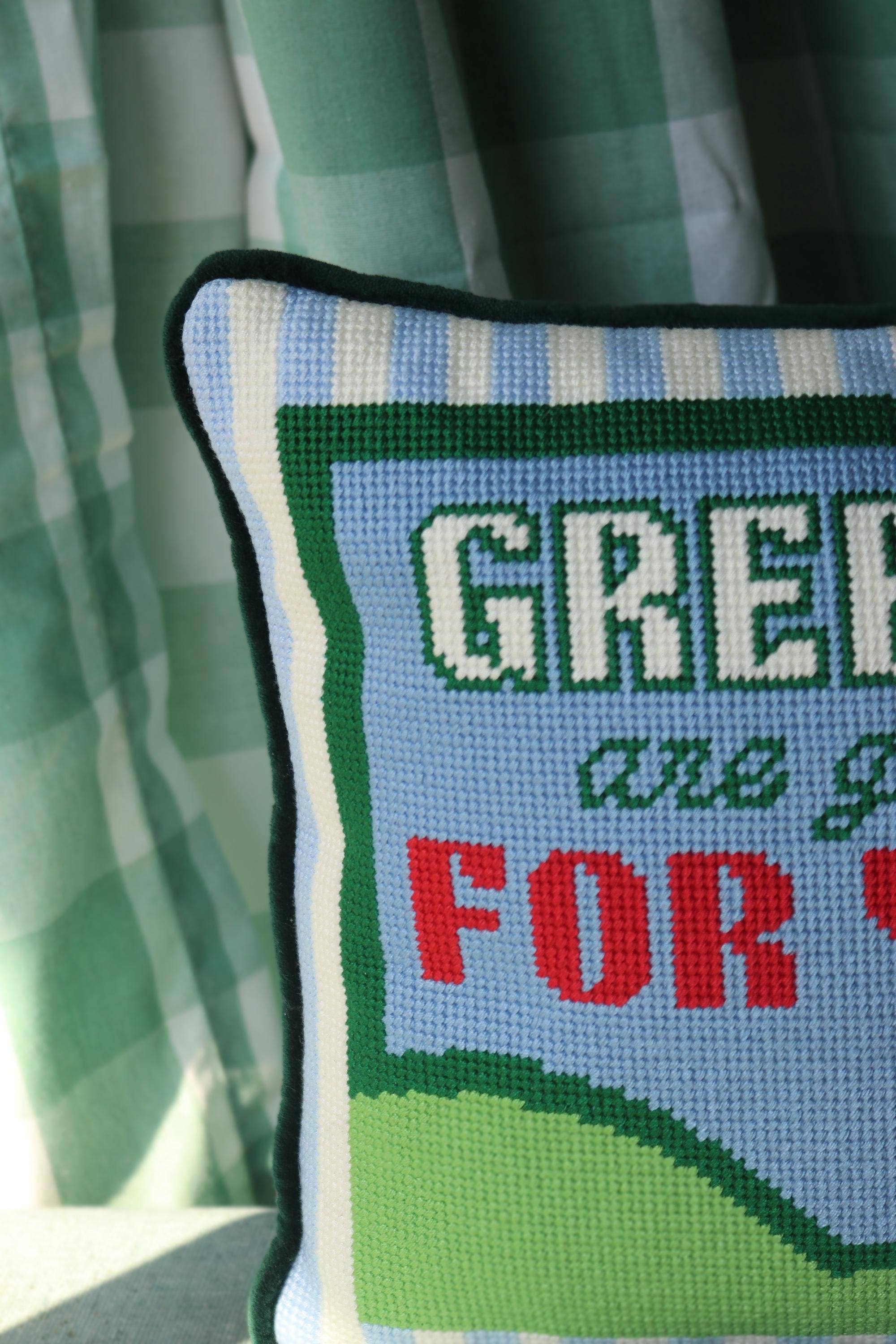 Southern Decorative - Wholesale Throw/Decorative Pillow - Greens are Good for You Golf Needlepoint Pillow2