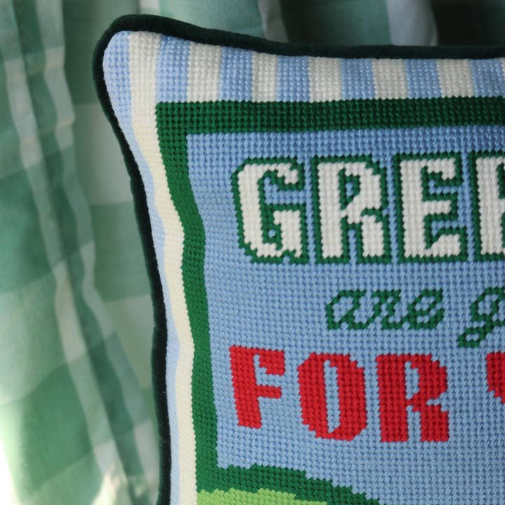 Southern Decorative - Wholesale Throw/Decorative Pillow - Greens are Good for You Golf Needlepoint Pillow2