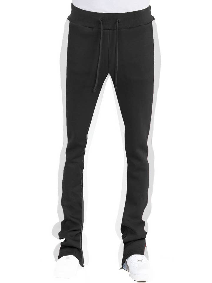 WEIV - Wholesale Athletic Sweatpants/Joggers - Men's - Two Stripe Flare Stacked Track Pants TP1321