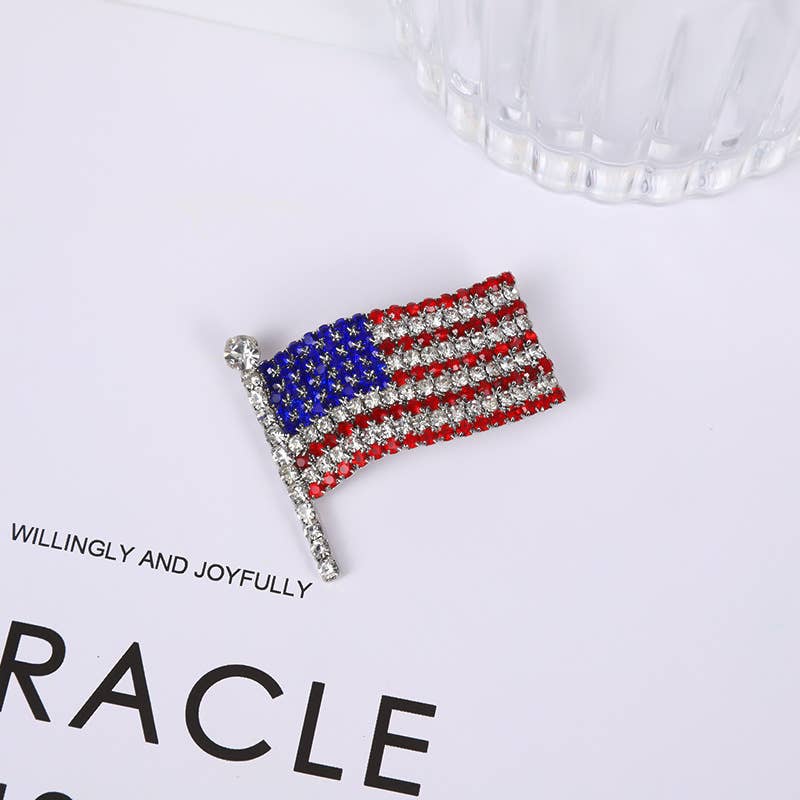 Tourtiwi - Wholesale Brooch - Rhinestone National Flag Brooch Pin1