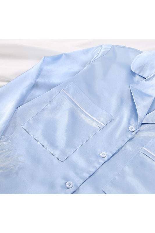 Queen Fashion – wholesale Pyjamasset - Dam – silkeslen topp och shorts nattkläder5