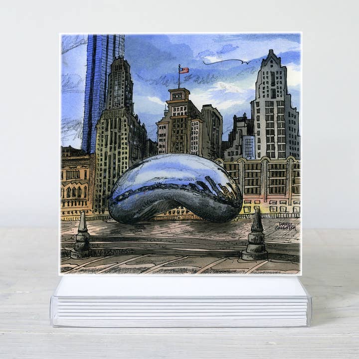 Chicago USA Stad Box Set med 8 Kort - Souvenirpresent för wholesale av Totally Toronto Art/Sassy City Studio